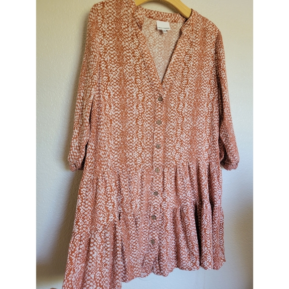 Skylar + Madison drop Waist mini longsleeve dress size Small orange like color. - Picture 7 of 10